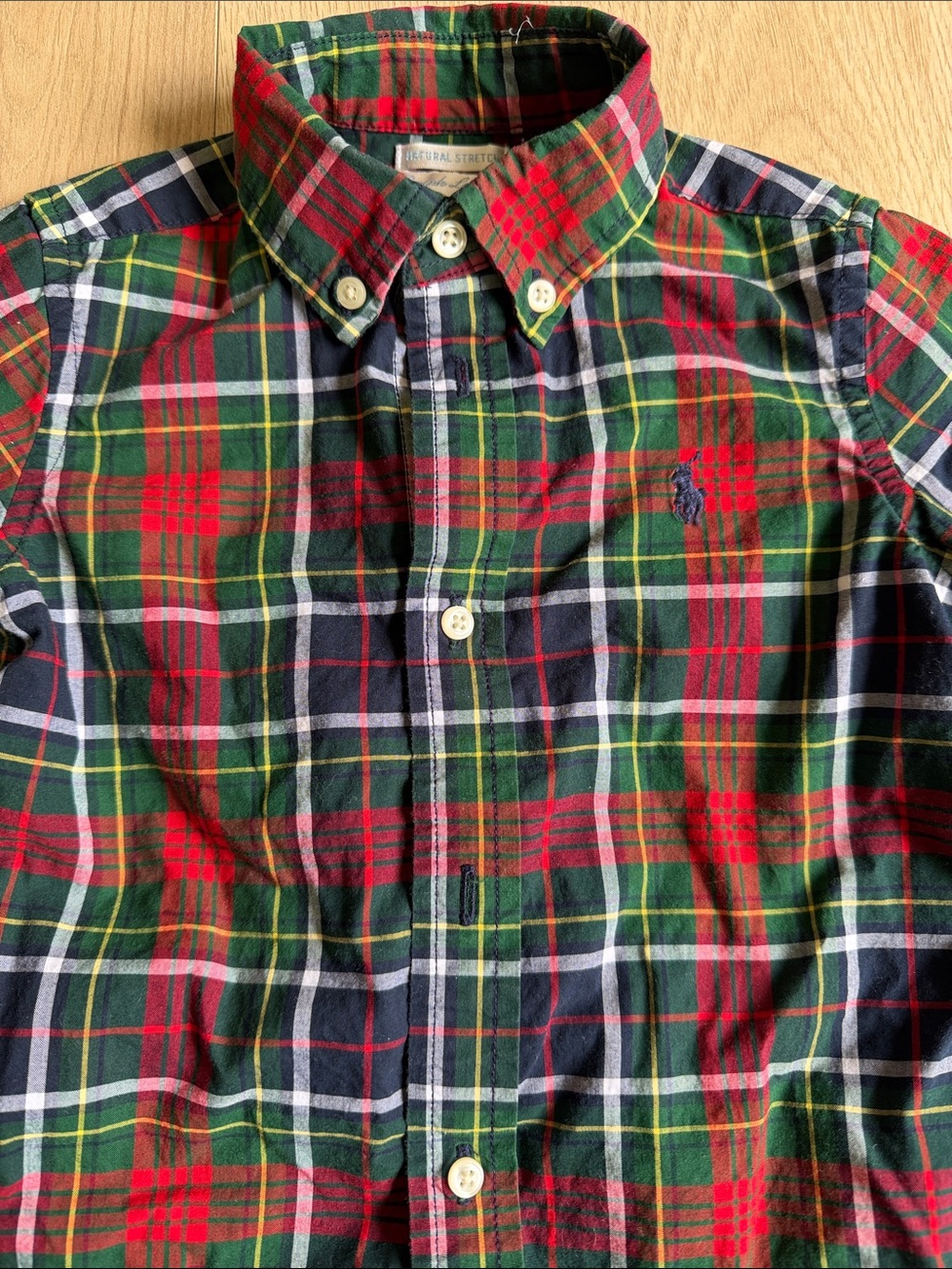 Ralph Lauren Boys Red, Green & Navy Plaid Tartan Button-Down Shirt 24 months - Picture 4 of 4
